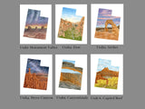 Collection of Different Utah Paintings, Watercolors in Utah's State Shape