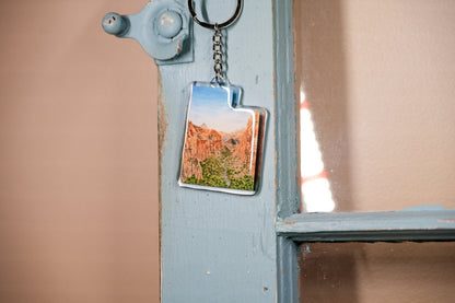 Utah Zion National Park Keychain, Utah State keychain Souvenirs, Zion Keychains Emilie Taylor Art