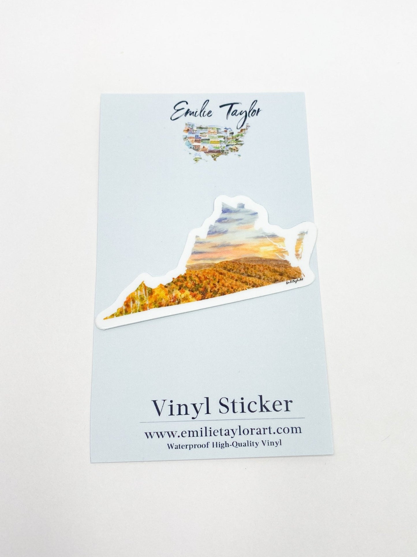 Virginia Decal, Shenandoah National Park, Watercolor Virginia Sticker, VA Car Decal, Virginia State Decal Emilie Taylor Art