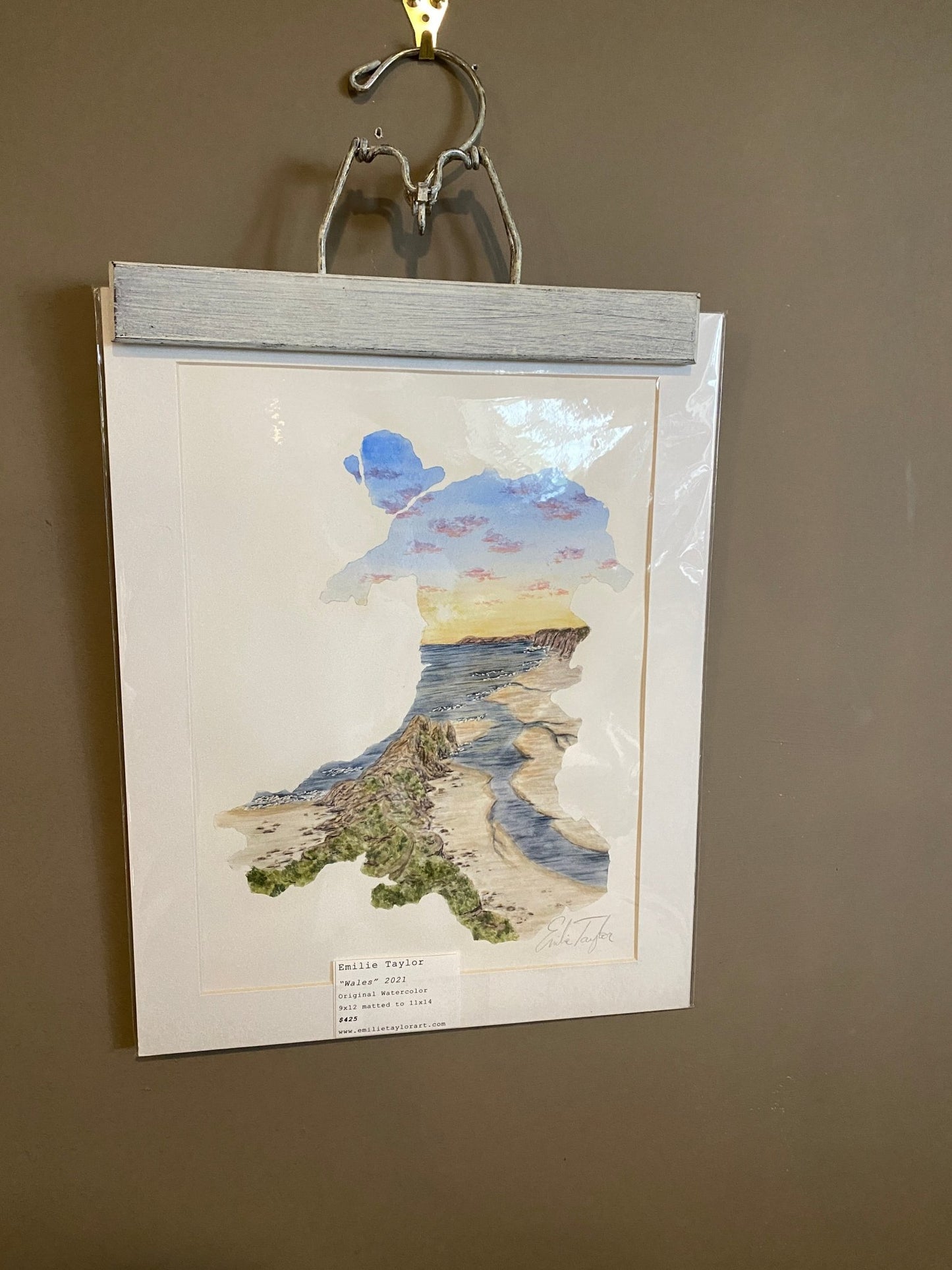 Wales Original Painting Mated to size 11x14 Emilie Taylor Art