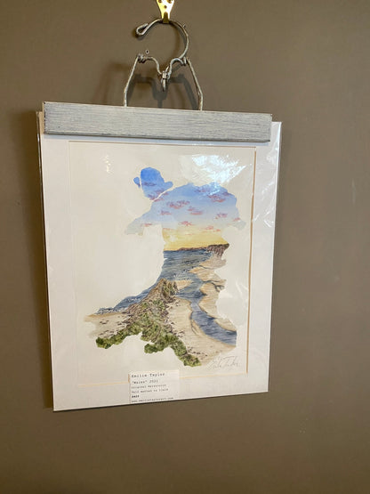Wales Original Painting Mated to size 11x14 Emilie Taylor Art