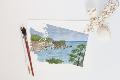 Washington North Cascades National Park Watercolor, Lake Chelan Stenhekin North Cascades Print Emilie Taylor Art