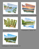 Washington North Cascades National Park Watercolor, Lake Chelan Stenhekin North Cascades Print Emilie Taylor Art