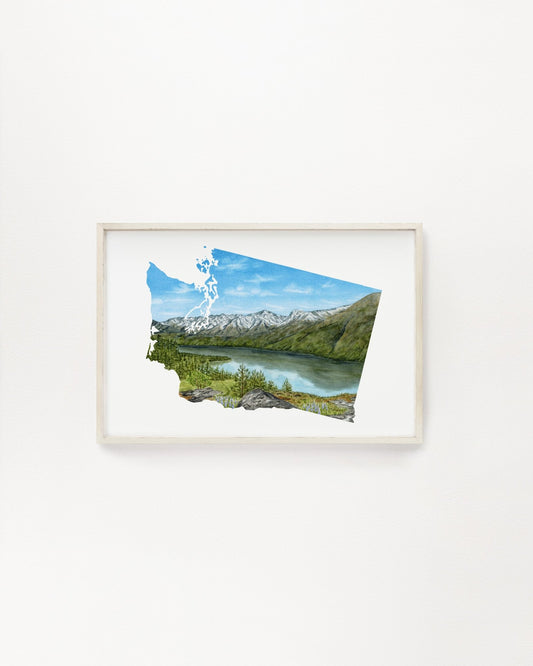 Washington North Cascades National Park Watercolor, Lake Chelan Stenhekin North Cascades Print Emilie Taylor Art