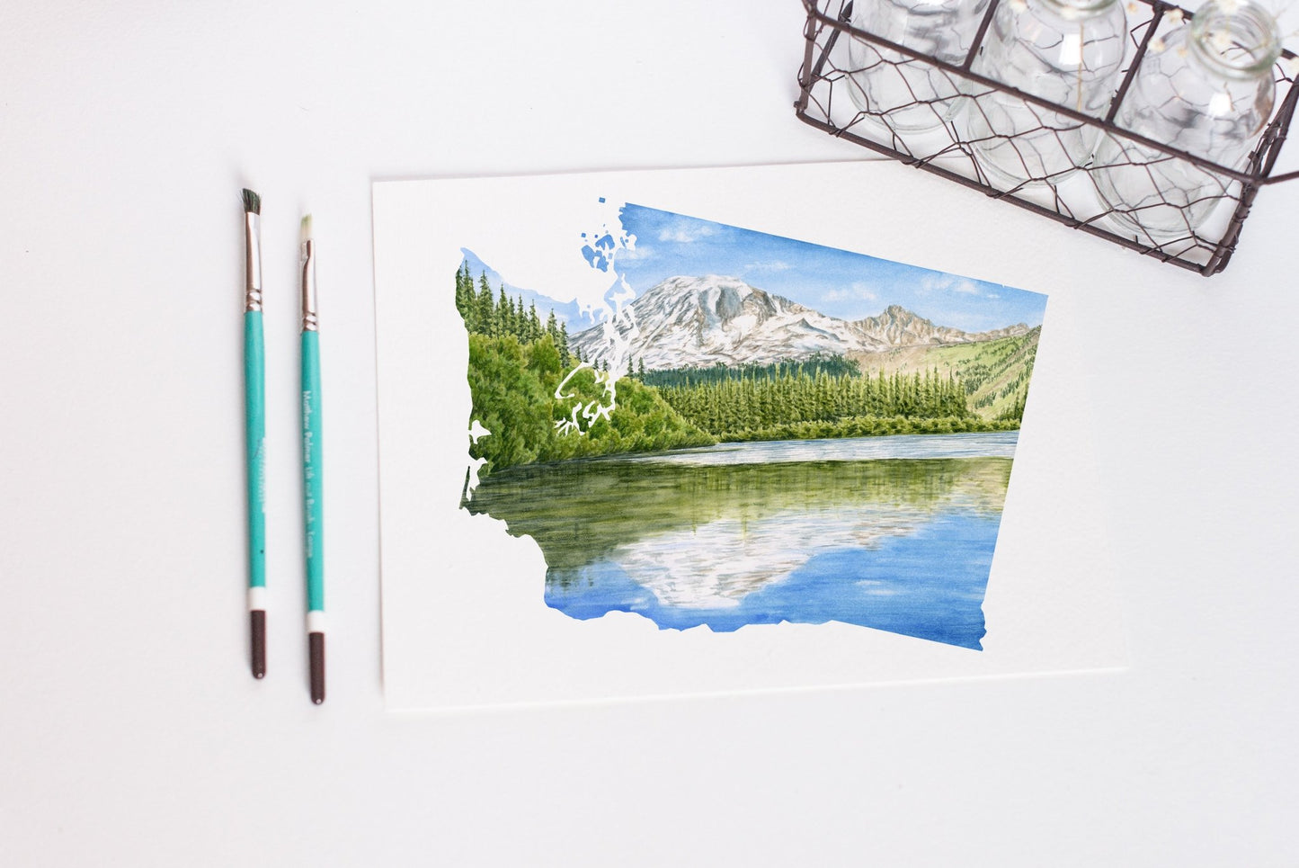 Washington Olympic National Park, Hoh Rainforest, Watercolor Print Emilie Taylor Art