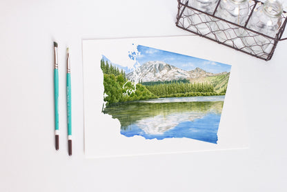 Washington Olympic National Park, Hoh Rainforest, Watercolor Print Emilie Taylor Art
