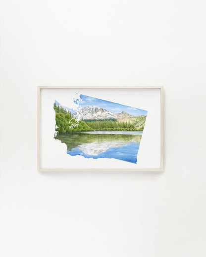 Washington Olympic National Park, Hoh Rainforest, Watercolor Print Emilie Taylor Art