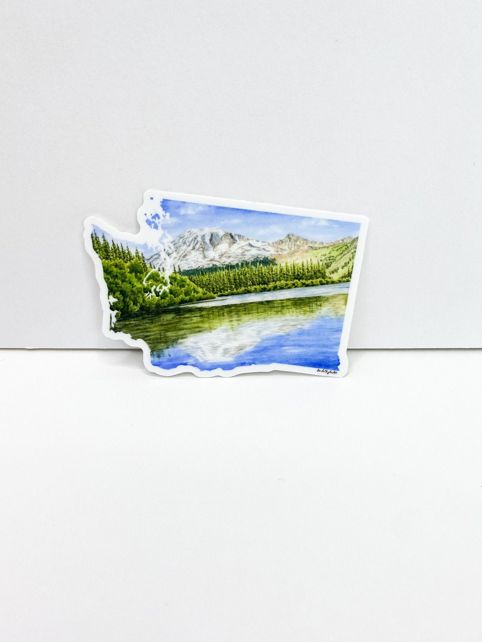 Washington Rainier National Park Decal, Watercolor Washington Sticker, Mount Rainier Souvenir Emilie Taylor Art