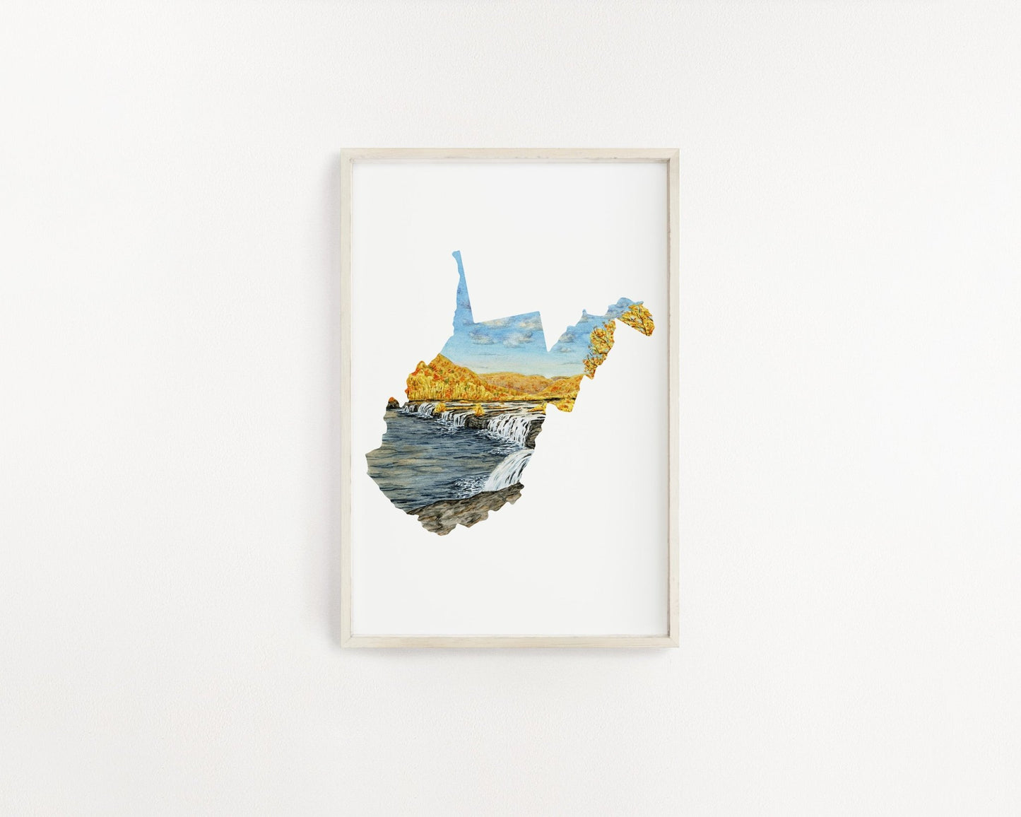 West Virginia New River Gorge National Park Watercolor Print, West Virginia State Emilie Taylor Art