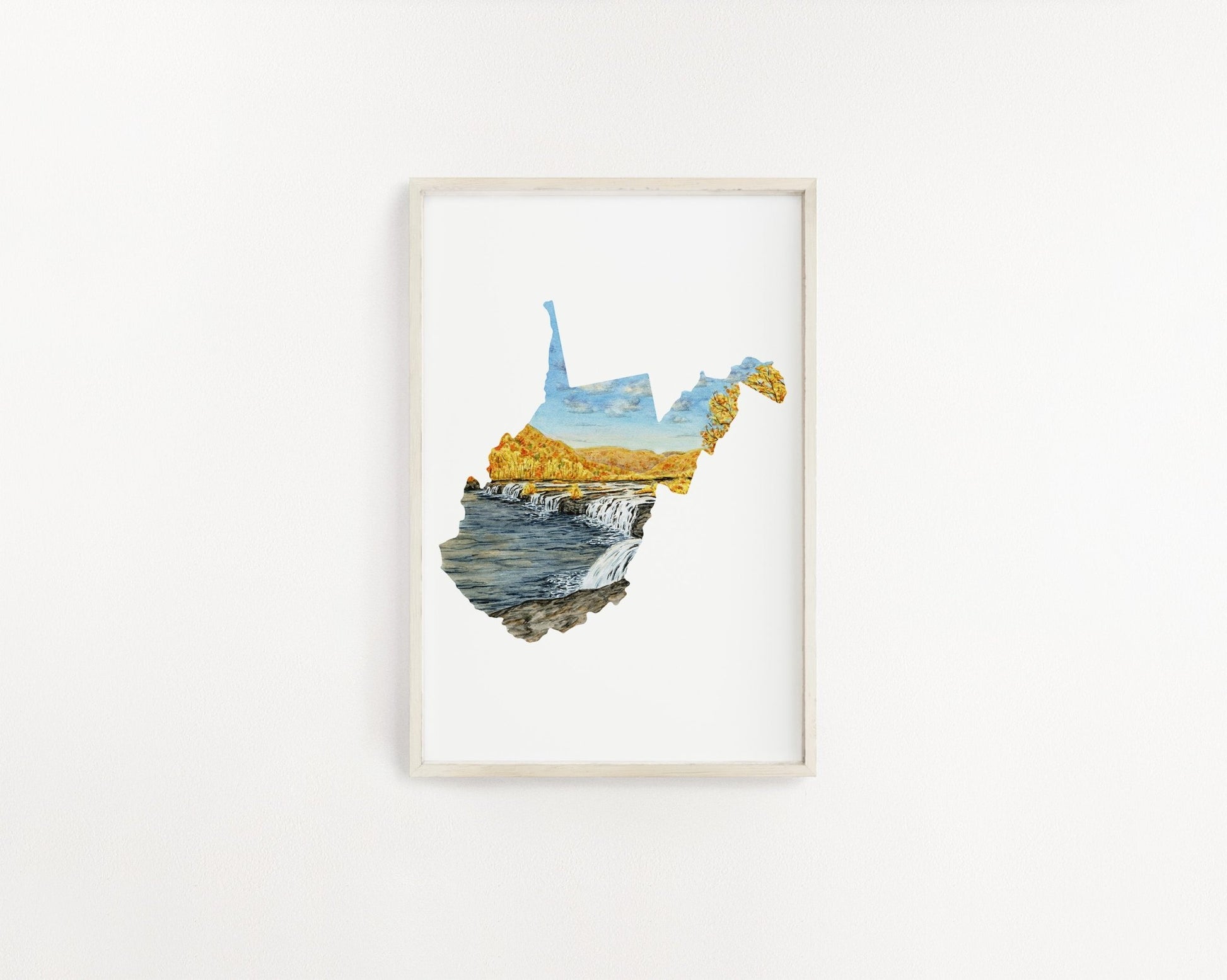 West Virginia New River Gorge National Park Watercolor Print, West Virginia State Emilie Taylor Art