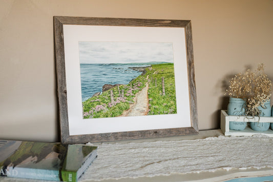 Wild Atlantic Way Original Painting Framed to size 16x20 Emilie Taylor Art