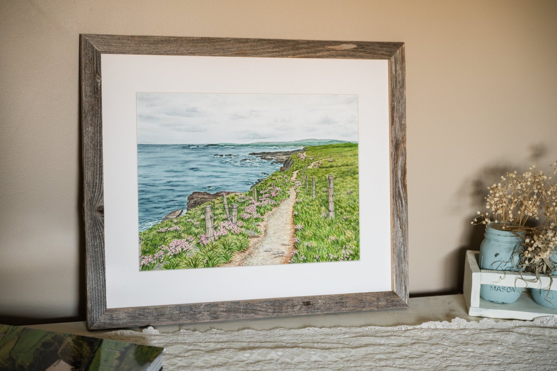 Wild Atlantic Way Original Painting Framed to size 16x20 Emilie Taylor Art
