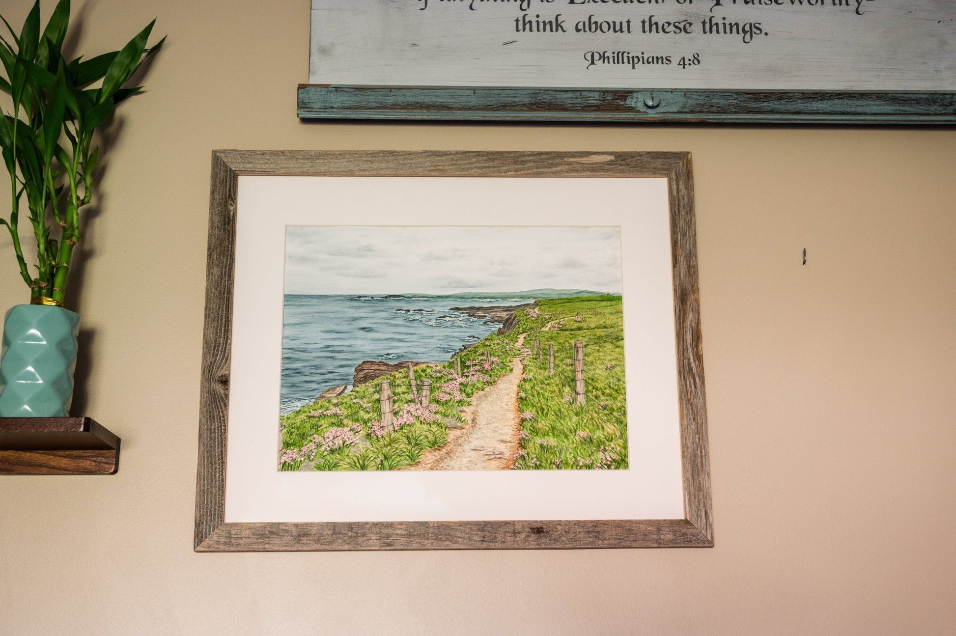 Wild Atlantic Way Original Painting Framed to size 16x20 Emilie Taylor Art