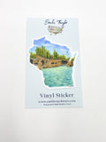 Wisconsin Decal, Apostle Islands Sticker, Watercolor Wisconsin Sticker, WI Car Decal, Devils Island Emilie Taylor Art