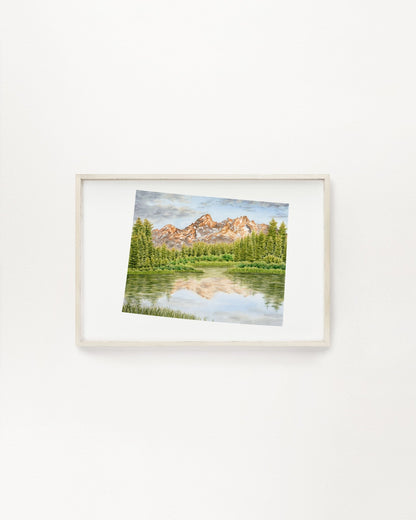 Wyoming Watercolor Print, Wyoming State Art, State Art, WY Map, Wyoming Art Print Emilie Taylor Art