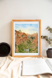 Zion National Park Watercolor Art Print | Utah Poster | Angels landing Emilie Taylor Art