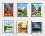 Collection of different national parks in a buyable collage