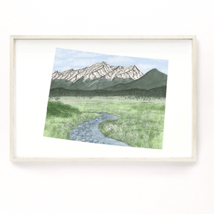Colorado Rocky Mountain National Park, Colorado Watercolor Painting, Mills Lake Art