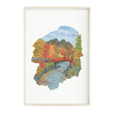 Tochigi Watercolor Painting, Japan Art, Tochigi Art, Shinkyo bridge, Tochigi Print