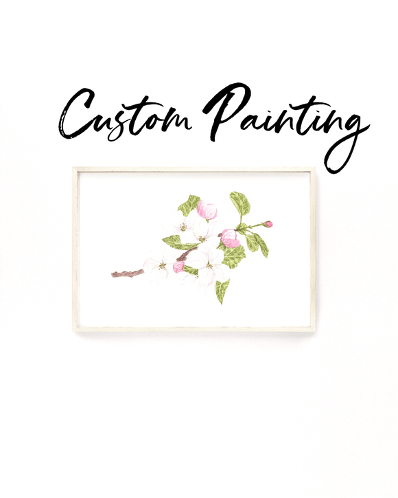 Custom Watercolor Subject Print, Custom Flower Art, Custom Fruit, Custom Painting gift - Emilie Taylor Art