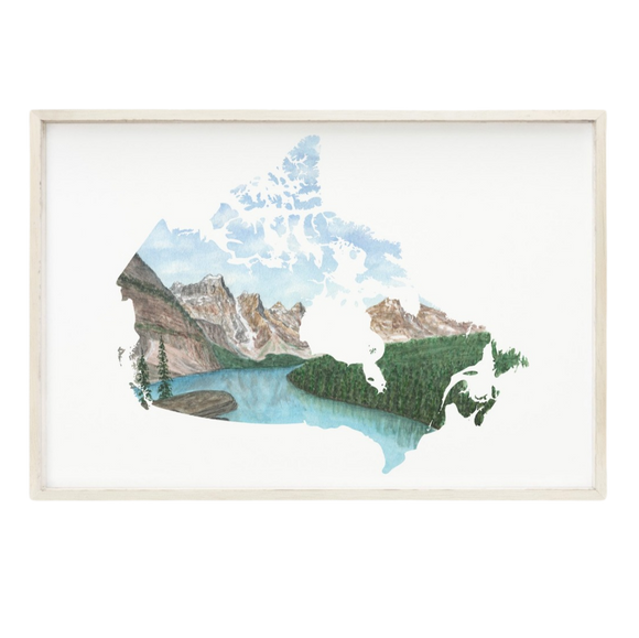 Canada Watercolor Painting, Canada Art, Banff National Park, Moraine Lake, Canada Country Print