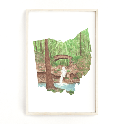 Ohio Watercolor Print, Ohio State Art, Home State Art, Ohio State Shape Art, Ohio map art - Emilie Taylor Art