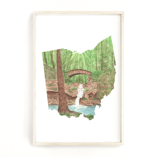 Ohio Watercolor Print, Ohio State Art, Home State Art, Ohio State Shape Art, Ohio map art - Emilie Taylor Art