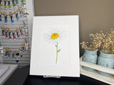 Daisy Original Painting Mated and framed to size 11x14