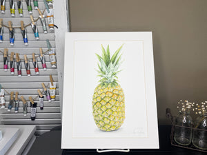 Pineapple Original Painting Mated to size 11x14