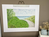 Boardwalk to Point Beach Original Painting  Mated to size 18x24