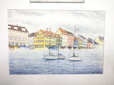 Misty Morning in Copenhagen Original Painting Mated to size 18x24