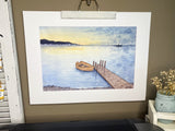 Rowboat #3 Original Painting Mated to size 18x24