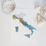 Italy Watercolor Print, Italy Art, Italy Painting, Cinque Terre, Country of Italy