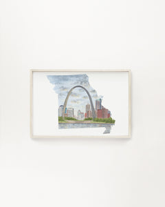 Missouri Watercolor Painting, Gateway Arch National Park