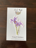 Iris Decal, Watercolor Iris Sticker, Purple Iris, Mini Iris Decal, Botanical Decal, Waterproof Decal, Flower Sticker, Floral Decal