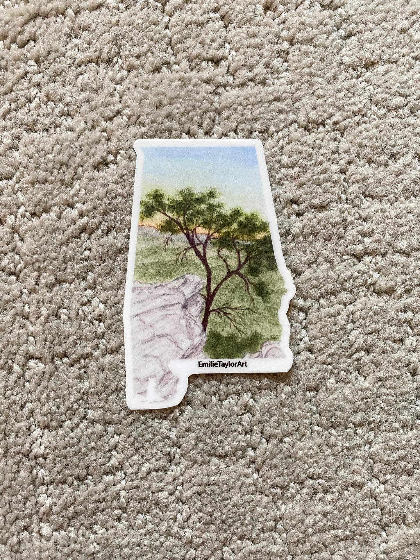 Alabama Decal, Watercolor Alabama Sticker, AL Car Decal, Home State Decal Emilie Taylor Art