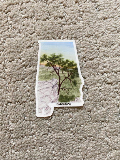 Alabama Decal, Watercolor Alabama Sticker, AL Car Decal, Home State Decal Emilie Taylor Art