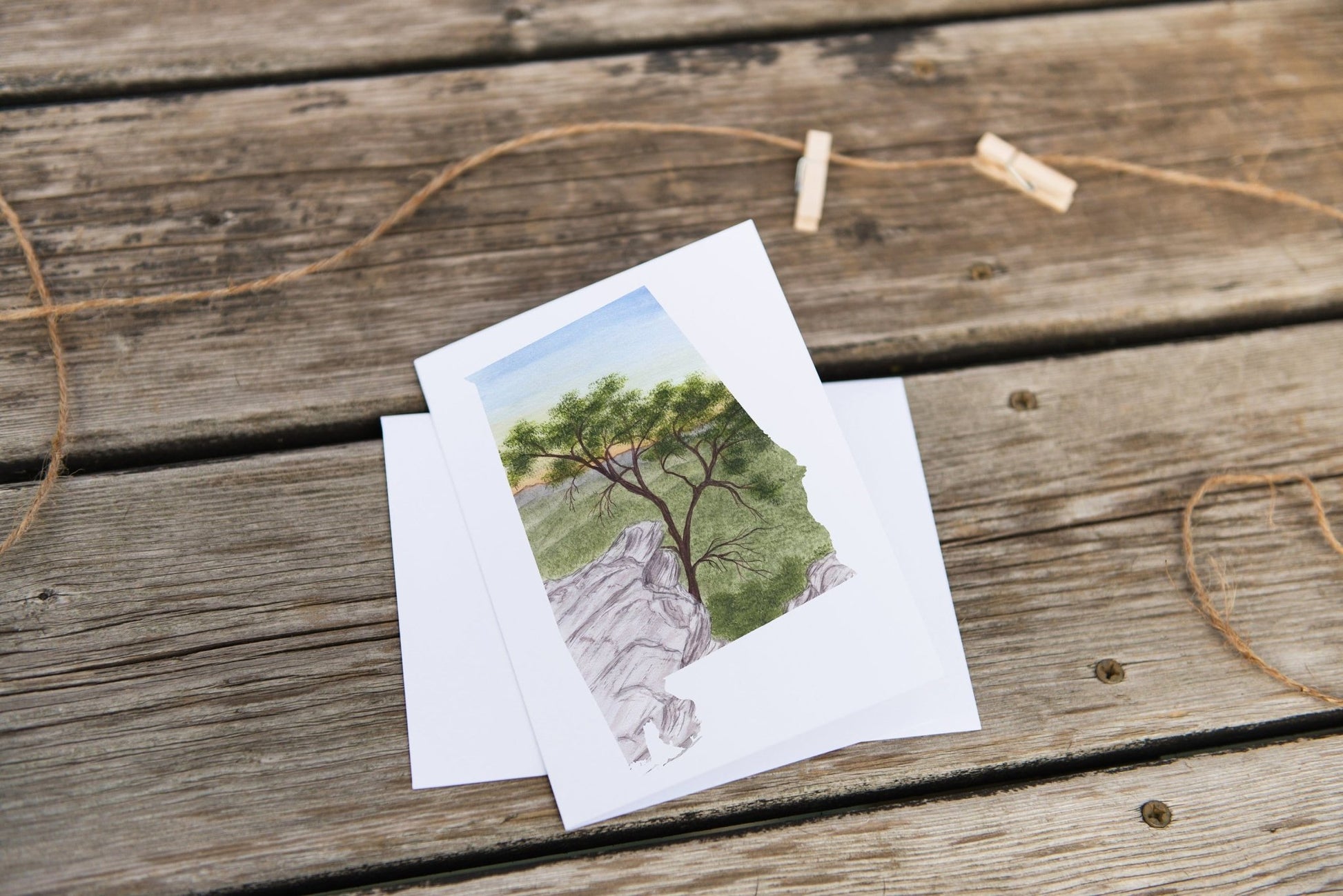 Alabama Greeting Card, Watercolor Home State Card, Unique Card, Blank Card, Alabama Souvenir Emilie Taylor Art