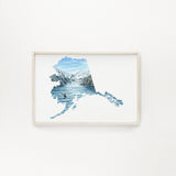 Alaska Kenai Fjords Watercolor Painting, Kenai Fjords National Park, Alaska Fjords paintings Emilie Taylor Art