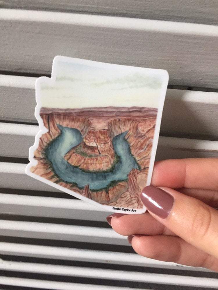Arizona Decal, Watercolor Arizona Sticker, AZ Car Decal, waterproof State Decal, State Sticker Emilie Taylor Art