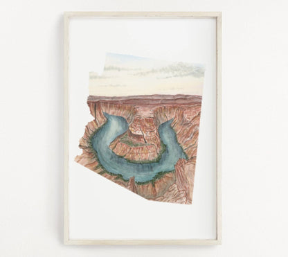 Arizona Petrified Forest National Park Watercolor Painting, Petrified Forest Souvenir Emilie Taylor Art