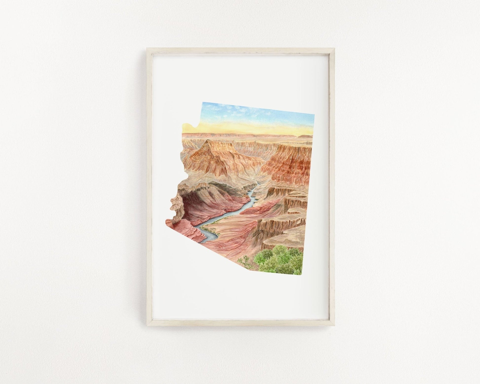 Arizona Petrified Forest National Park Watercolor Painting, Petrified Forest Souvenir Emilie Taylor Art