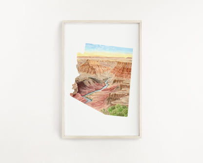 Arizona Petrified Forest National Park Watercolor Painting, Petrified Forest Souvenir Emilie Taylor Art