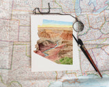 Arizona Petrified Forest National Park Watercolor Painting, Petrified Forest Souvenir Emilie Taylor Art