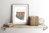 Arizona Petrified Forest National Park Watercolor Painting, Petrified Forest Souvenir Emilie Taylor Art