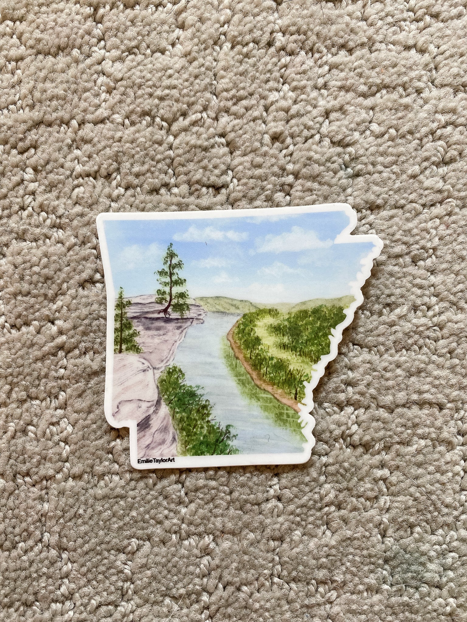 Arkansas Decal, Watercolor Arkansas Sticker, AR Car Decal, Home State Decal, State Sticker, Thermos Decal, Waterproof Arkansas Decal Emilie Taylor Art