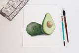 Watercolor Avocado Painting, Kitchen Art, Avocado Print,