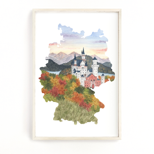 Original/Neuschwanstein Castle/Watercolour Painting/Germany/Travel offers Memories/Birthday House Warming Gifts/House Decoration/Handmade Art