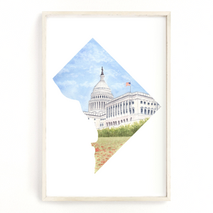 Washington DC Watercolor Print, DC Painting, DC Capital Building, Washington DC Art Print