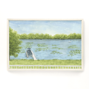 Lakeview Watercolor Painting, Lake Art, Lake home Print, Lake home Gift, Lake Home, Lake House Art - Emilie Taylor Art